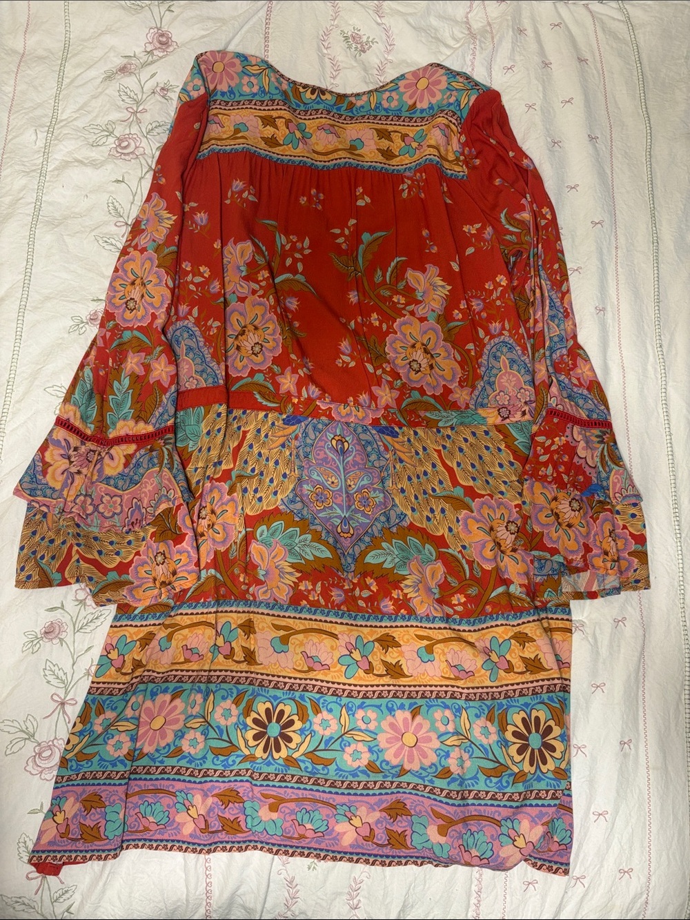Bohemian Spell And The Gypsy Floral V-Neck Mini Dress. - Picture 3 of 3